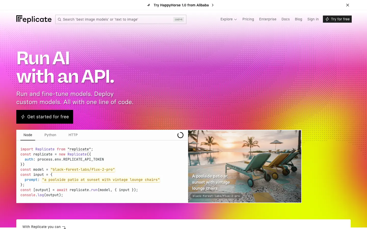 Replicate screenshot